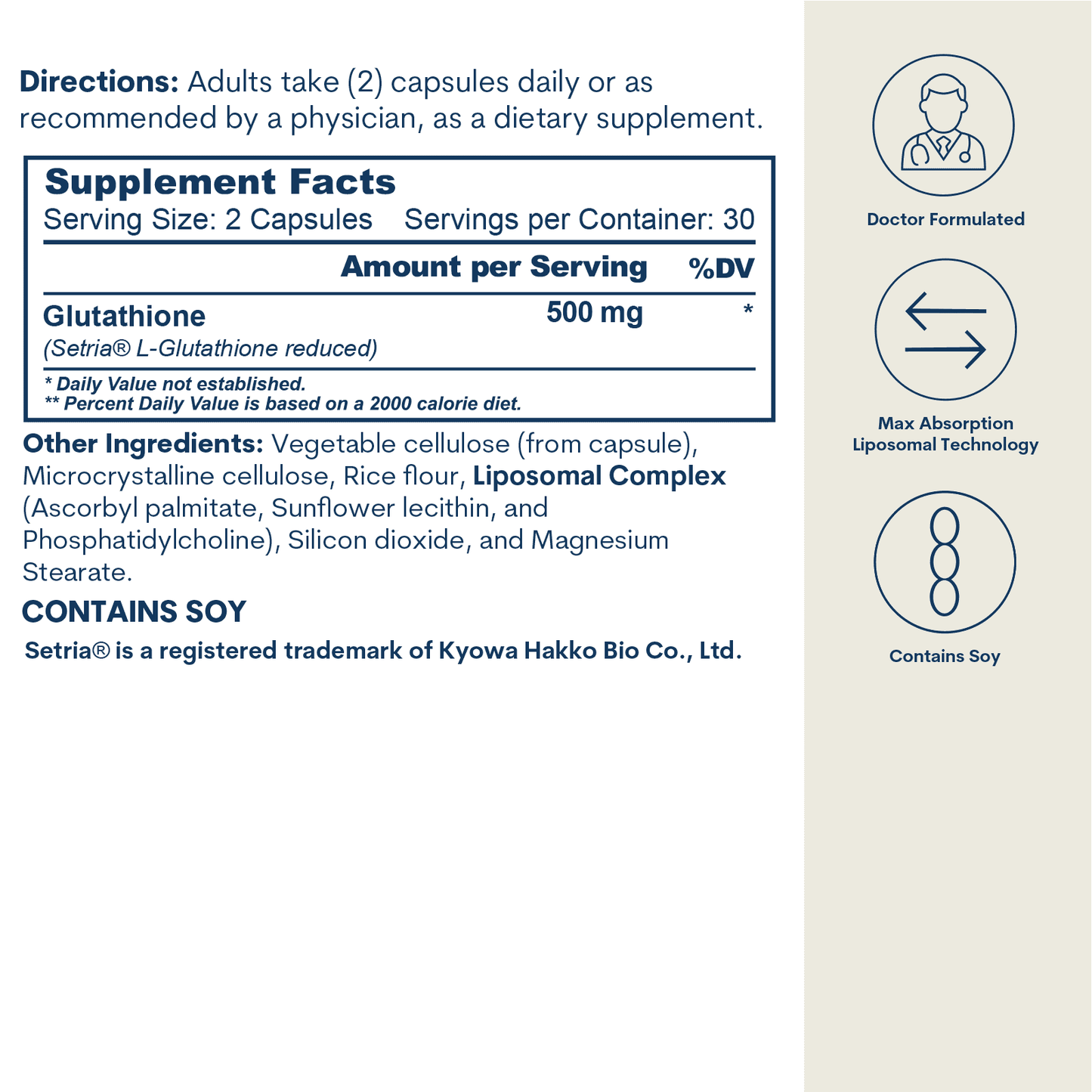 Liposomal Glutathione - Capsules (60 capsules / 30 servings)