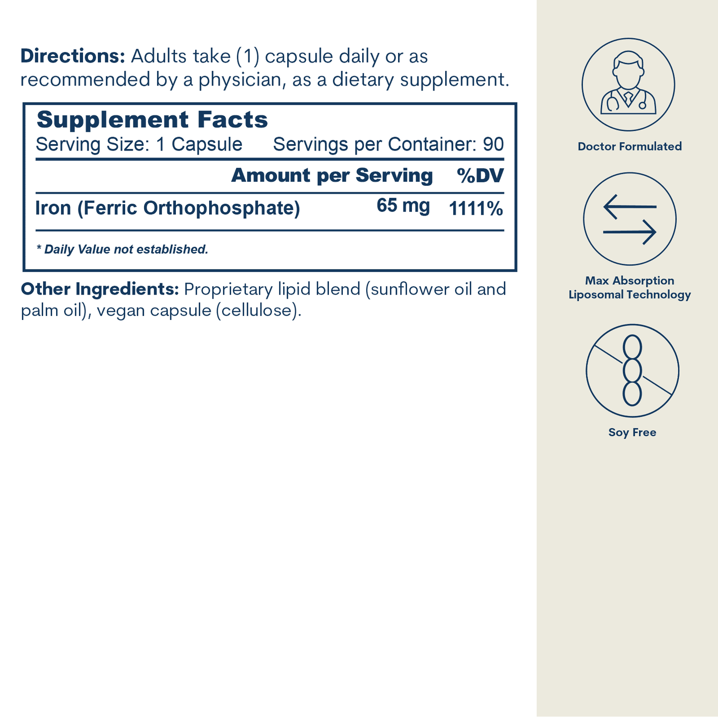 Liposomal Iron - Capsules (90 Count/90 Servings)