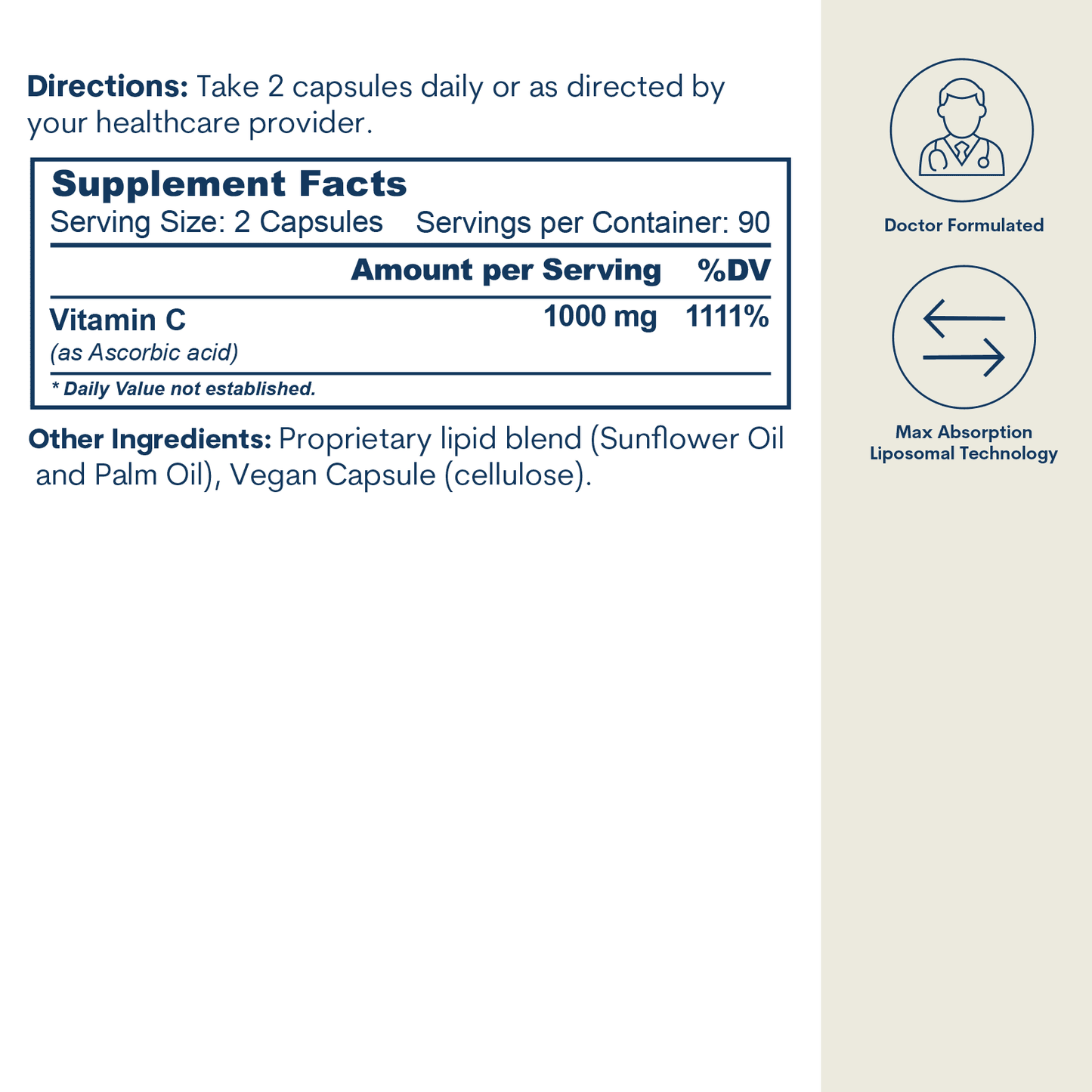 Liposomal Vitamin C - Capsules (180 Count / 90 Servings)