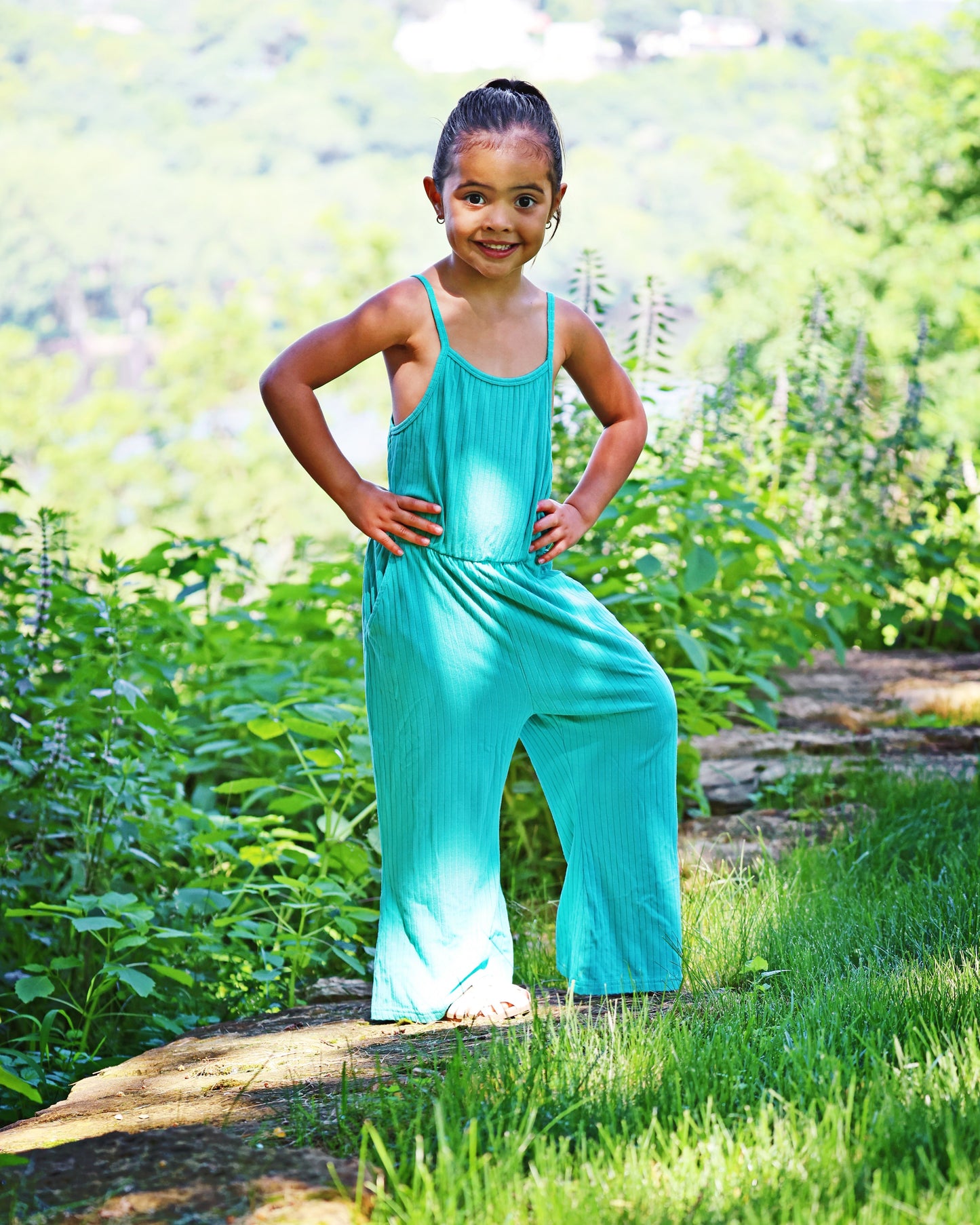 THX, It Has Pockets Romper - Turquoise